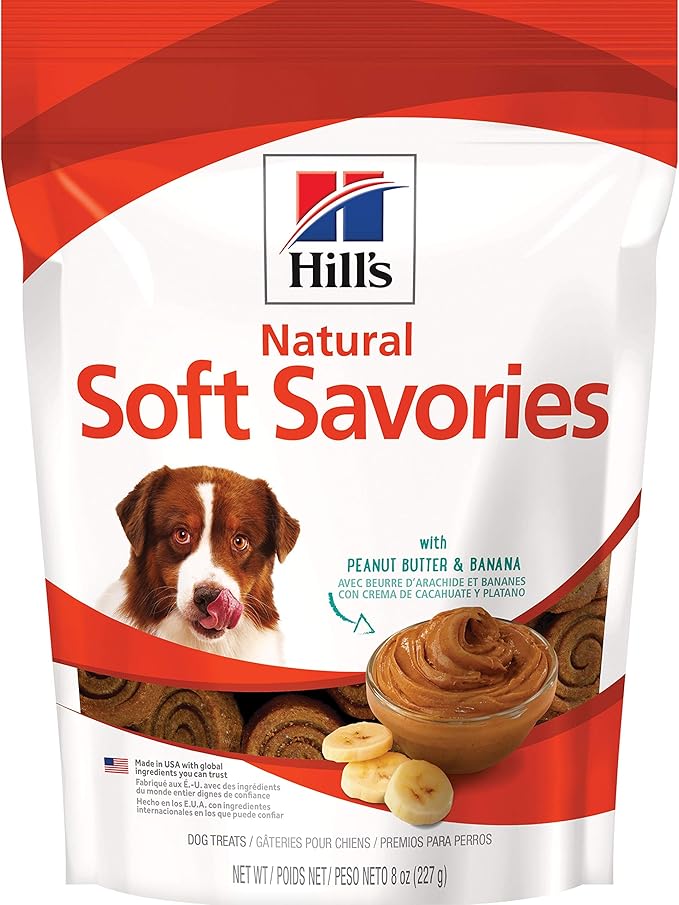 Hill's Natural Soft Savories Dog Treats, Peanut Butter & Banana, 8 oz. Bag