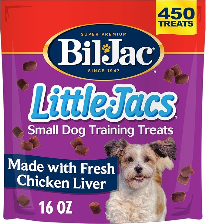 Bil-Jac Little-Jacs Small Dog Training Treats, Soft Chicken Liver Recipe, 16 oz