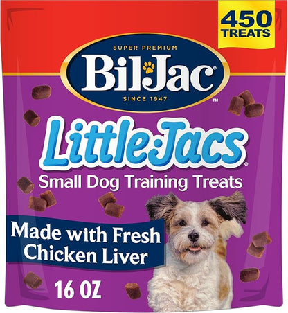 Bil-Jac Little-Jacs Small Dog Training Treats, Soft Chicken Liver Recipe, 16 oz
