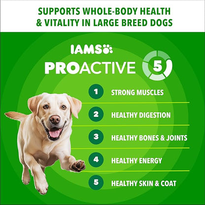 IAMS Proactive Health Large Breed Dry Dog Food, Adult Dry Dog Food for Large Breeds, Chicken, 40 lb. Bag