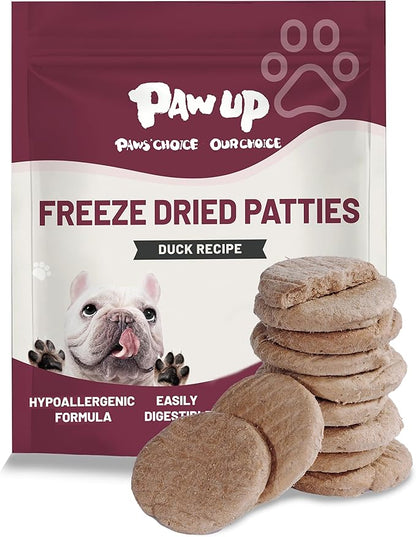PAWUP Freeze Dried Duck Dog Food Topper – Sensitive Stomach & Hypoallergenic Formula, High Protein Grain-Free Dog Treats and Meal Topper for Picky Eaters, 14 oz