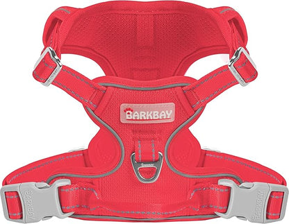 BARKBAY Dog Harness No Pull Mesh for Small Dogs - Adjustable, Reflective, Comfortable, No Choke, Heavy-Duty - Perfect for Outdoor Training, Walking, and Hiking - Strong & Durable - S & Red Mesh