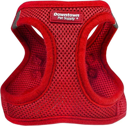 Downtown Pet Supply Step in Dog Harness No Pull, X-Large, Red - Adjustable Harness with Padded Mesh Fabric and Reflective Trim - Buckle Strap Harness for Dogs