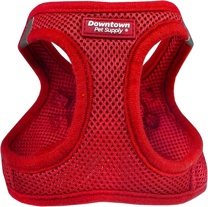 Downtown Pet Supply Step-in Dog Harness – No Pull, Adjustable Padded Mesh with Reflective Trim, Secure Buckle Strap – Comfortable & Breathable Small Dog Harness, XX-Small, Red