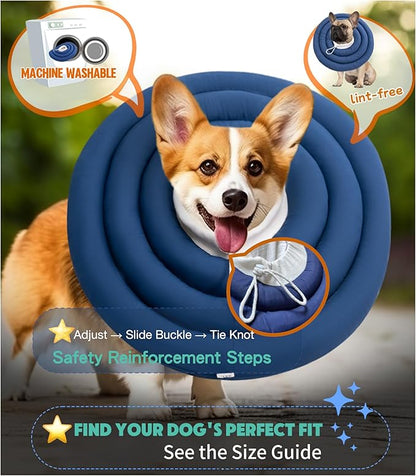 Soft Dog Cones, Recovery Dog Donut Collar After Surgery- Cone of Shame Alternative, Pet Elizabethan E-Collar Anti-Bite Lick Wound Healing Adjustable for Small Large Medium Dogs, M