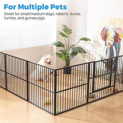 Dog Playpen - 32" Height Dog Pen, Heavy Duty Puppy Pen with Door, Safe & Sturdy, Easy Assemble for Indoor/Outdoor Pet Playpen (10 Panels with Door)