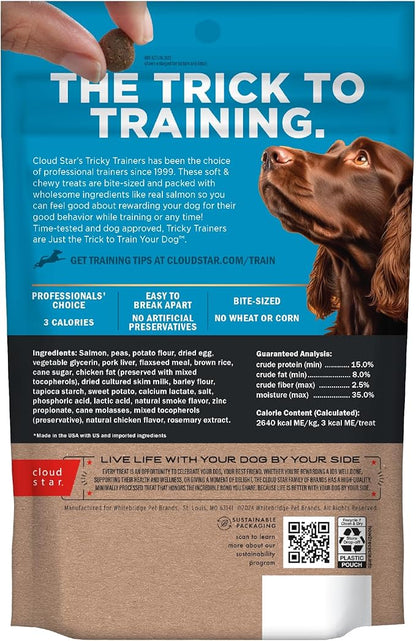 Cloud Star Tricky Trainers Chewy Dog Treats, Salmon, 5 oz. Pouch