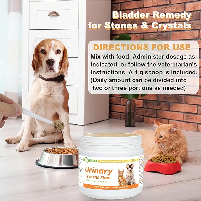 Upgraded Formula Dog & Cat Bladder Crystals Treatment or Stone, Bladder Kidney Stones Dissolver for Pet, Cat Dog Urinary Tract Supplements for Kidney and Bladder Stones, Urinary Free The Flow, 4 oz