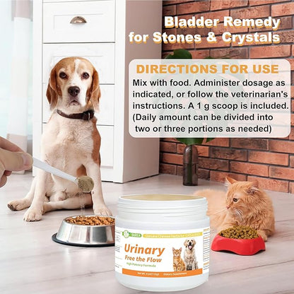 Upgraded Formula Dog & Cat Bladder Crystals Treatment or Stone, Bladder Kidney Stones Dissolver for Pet, Cat Dog Urinary Tract Supplements for Kidney and Bladder Stones, Urinary Free The Flow, 4 oz