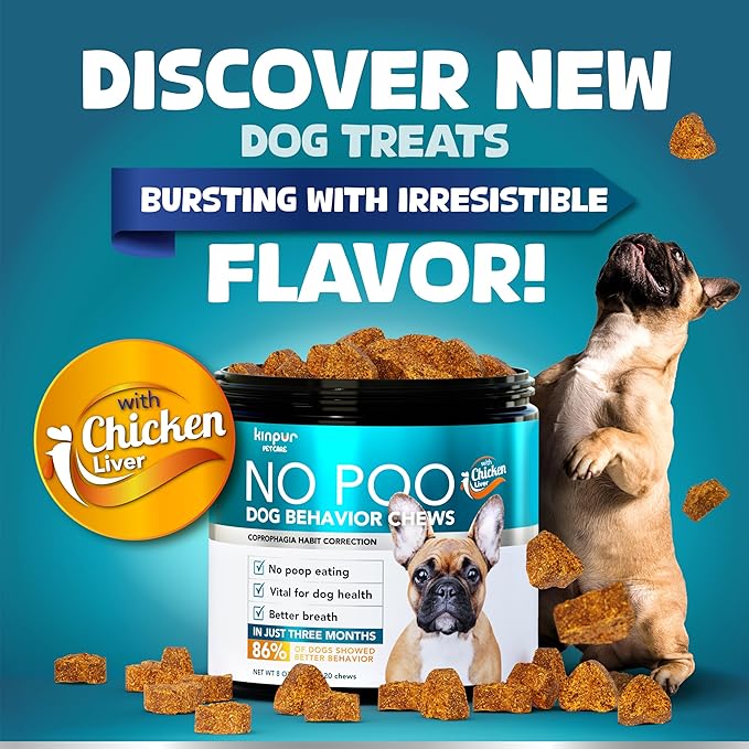 Kinpur Pet Care Dog Behavior Chews with Digestive Enzymes and Probiotics for Gut Health, Yeast Balance, Itchy Skin, Allergies, Immunity - Delicious Soft Treats for All Breeds (120)