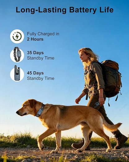 Jugbow Dog Shock Collar - 4500FT Dog Training Collar with Remote, IPX8 Waterproof Electric Dog Collar with 4 Training Modes, Security Lock, Rechargeable eCollar for 10-120lb Dogs(Light Blue)