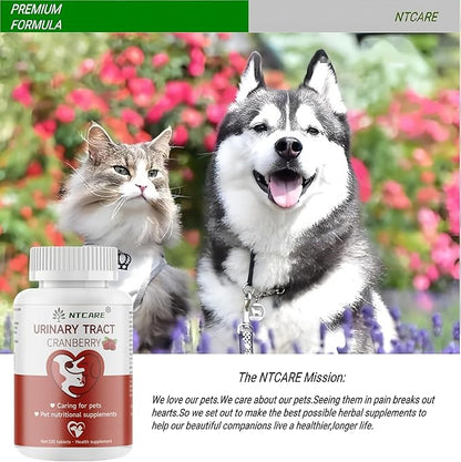 Cranberry for Dogs - Urinary Tract Support, Bladder Health, Dog UTI, Bladder Stones, Incontinence Support, Cranberry for Dogs and Cats, 120 Tablets