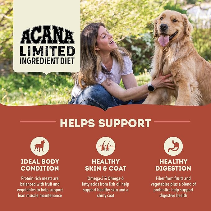 ACANA Singles Limited Ingredient Grain Free High Protein Dry Dog Food Beef & Pumpkin Recipe 13lb Bag