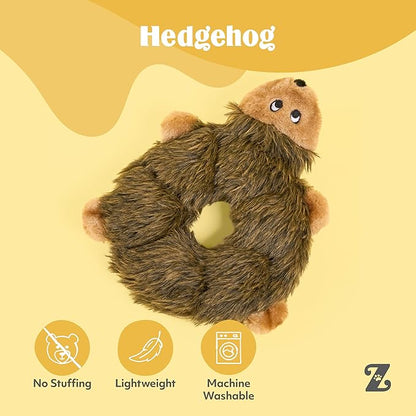 ZippyPaws Loopy - No Stuffing Dog Toys to Keep Them Busy, for Small, Medium, & Large Dogs, Squeaky Pet Toy for Boredom, Unstuffed Chew Toy, Soft Plush Puppy Products, Hedgehog - 10"