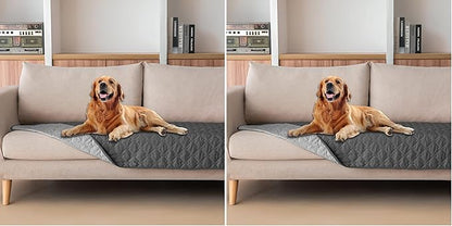 gogobunny 3X Stronger Waterproof Pet Blanket, Scratch Proof Furniture Protector for Dogs Cats, Reversible Cover 30x70 Inch, Dark Grey/Light Grey (Pack of 2)