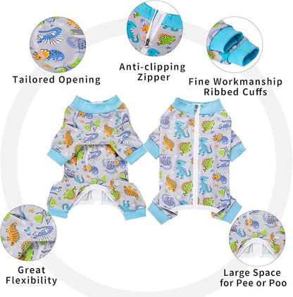 Dog Surgery Recovery Suit, Dog Onesie for Surgery Female Male Dogs, Dogs Pajamas Long Sleeve, Small Dogs Onesie, Abdominal Wound Bandages Surgical Suit, Cat Recovery Suit for Shedding Skin Disease