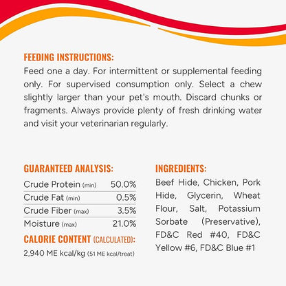 Good ‘n’ Fun Triple Flavor Ribs Chews for All Dogs, 12 Ounces, Treat Your Dog to Long-Lasting Chews Made with Beef Hide, Chicken and Pork Hide