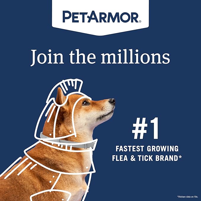PetArmor Extend Large Dog Flea and Tick Treatment & Prevention, Collar for Large Dogs Above 18 lbs., 8 Months of Protection, Odorless & Non-Greasy, Waterproof, Kills Fleas, Ticks, and Larvae, 2 Count