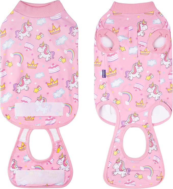 cyeollo Recovery Suit for Dogs Surgery Suit Female Spay Soft Pet Onesie Bodysuit After Sugery Male Dog Neuter Pet Clothes Small Dogs Surgical Recovery Shirt, Unicorn M