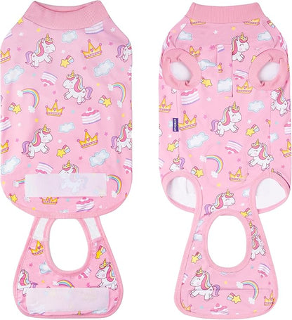 cyeollo Recovery Suit for Dogs Surgery Suit Female Spay Soft Pet Onesie Bodysuit After Sugery Male Dog Neuter Pet Clothes Small Dogs Surgical Recovery Shirt, Unicorn M