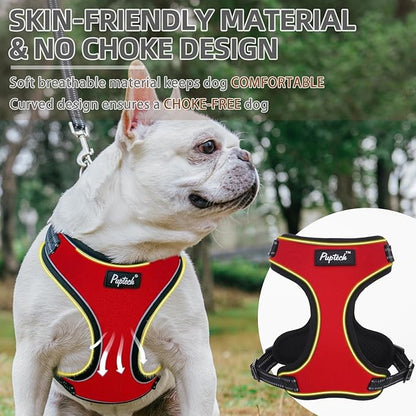 PUPTECK Dog Harness and Leash Set Medium Sized, Adjustable Reflective Escape Proof Puppy Vest, No Pull Walking Harness Easy Control