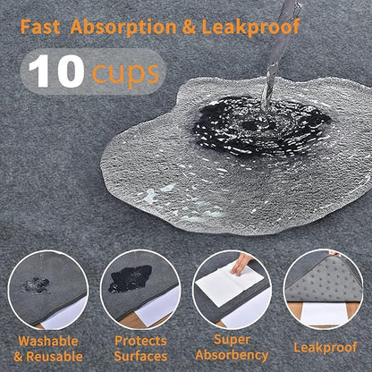 LOOBANI 2 Packs Extra Large Reusable Dog Mat for Floor, Non-Slip Washable Pee Pads for Dogs, Fast Absorbent Pet Whelping Pads, Puppy Playpen Mat for Incontinence, Housebreak, Crate (36"x48"-Gray)