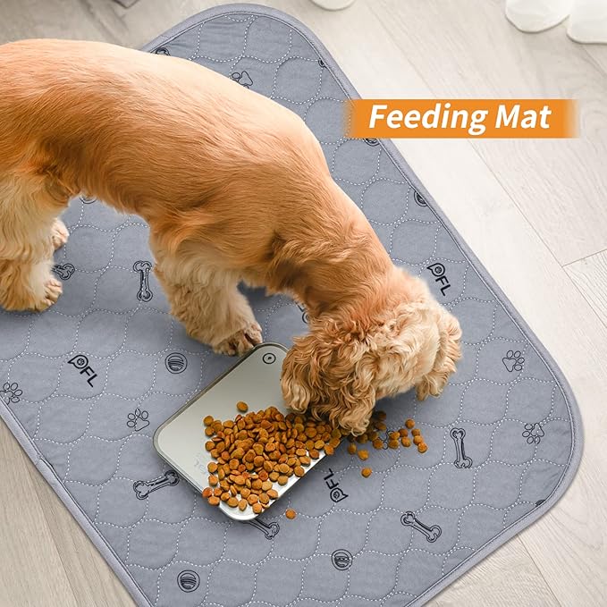 Washable Pee Pads for Dogs, 2Pack Puppy Pads Washable,Absorbent Reusable Whelping Pads, Non-Slip Dog Mats with Bone Print for Floor Protector, Couch Cover, Crate, Potty Training 36x36