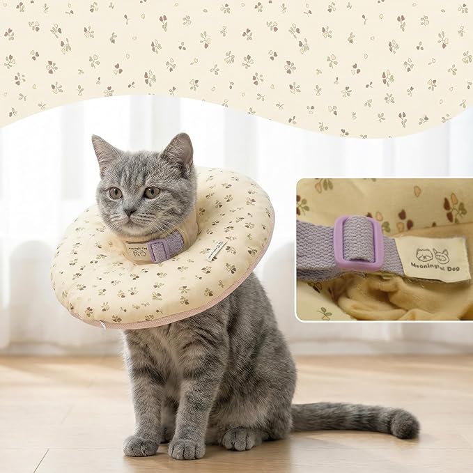 2026 New Edition, Soft Deep Recovery Collar for Dogs & Cats – Cotton Pet Cone Alternative, Lightweight Adjustable, Anti-Lick & Anti-Scratch for Post-Surgery, Medium, Flower Pattern