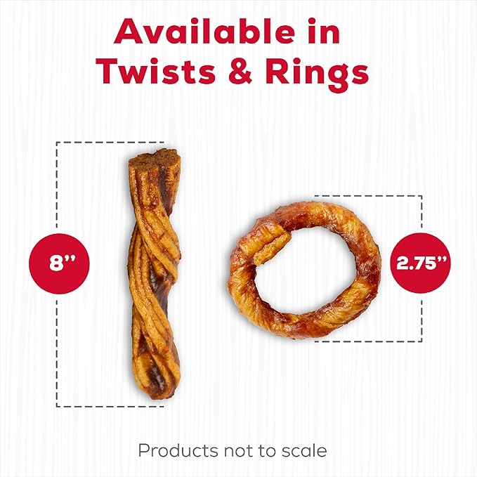 Country Kitchen Rawhide Free Beef Rings Dog Chews, Made with Real Beef, Highly Digestible, Gluten Free, 7 Count