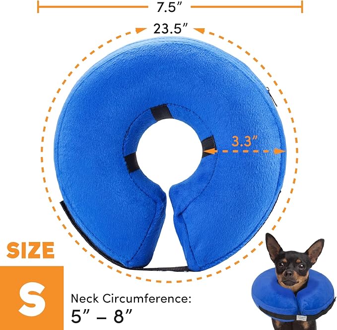 2 Packs Blue Medium and Small (Post-Operative Soft Protection Recovery Dog Collar, Anti-Biting and Scratching Small/Medium/Large Dogs/Cats Adjustable Elizabethan Collar)