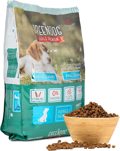 The Green Dog: Super Premium - Puppies - 16.5 Lb Bag Dog Food - Plant Based Protein, Vegan Dry Pet Kibble, Gluten Free, Complete Nutrition