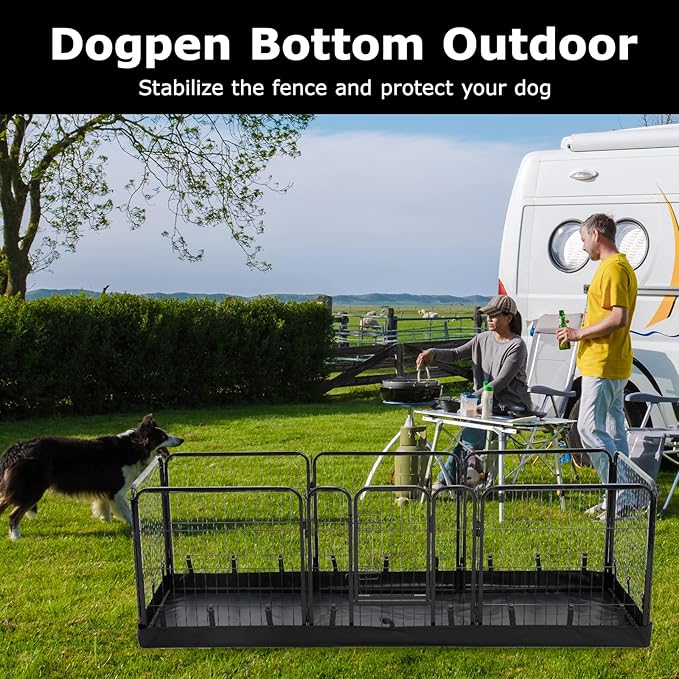 PJYuCien Rectangle Dog Playpen Pad - 32"x96" Size, Fits 8 Panels, 600D Oxford Cloth, Waterproof (Bottom Pad Only)