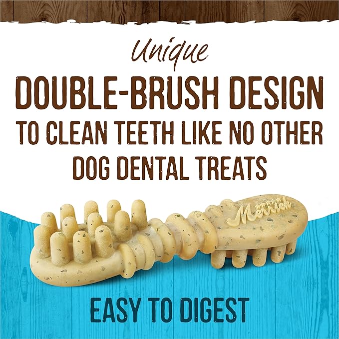 Merrick Fresh Kisses Dog Dental Chews Infused With Real Mint for Medium-Sized Dogs, Grain-Free Pet Treats, 23.0 oz. Box