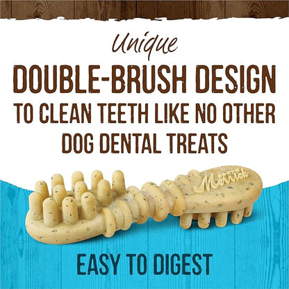 Merrick Fresh Kisses Natural Dental Chews Toothbrush Shape Treat Infused With Real Mint Medium Dogs - 6 ct. Bag