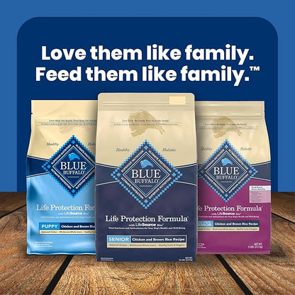 Blue Buffalo Life Protection Formula Senior Dry Dog Food, Supports Joint Health and Mobility, Made with Natural Ingredients, Chicken & Brown Rice Recipe, 5-lb. Bag