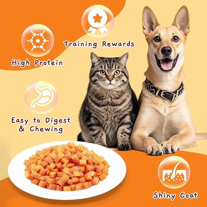 Jungle Calling Soft Chicken Treats for Dog and Cat, Natural Grain Free Chewy Food Snacks for Training Rewards for Small & Senior Dogs, High Protein, 10.6 oz