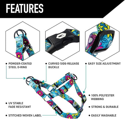 Wolfgang Heavy Duty Adjustable Dog Harness, Pull-Tested for Walking & Training, LazyDaisy Print, X-Large