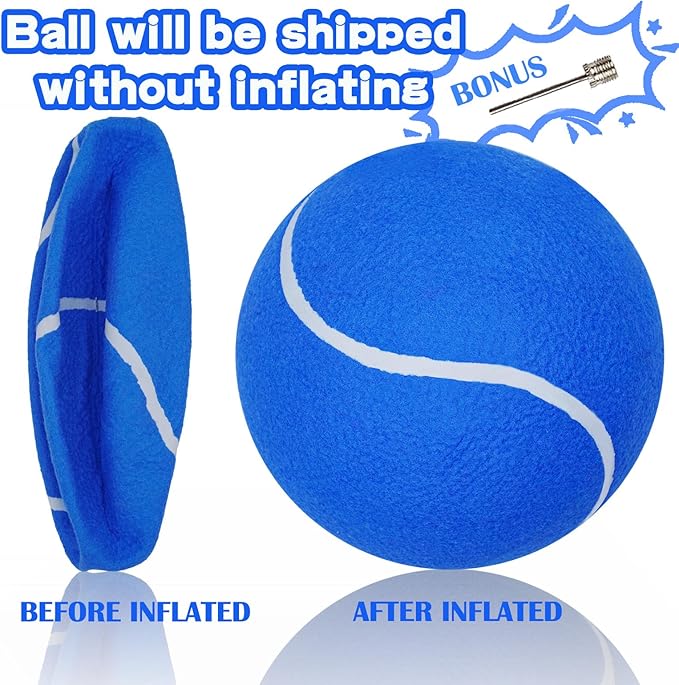 Banfeng Big Tennis Ball for Dogs, Giant Dog Tennis Ball Toy Large Outdoor Sports Gift for Small Medium Large Dog (Blue, 9.5 inch)