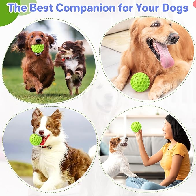 Indestructible Squeaky Dog Balls, Interactive Dog Toys for Aggressive Chewers Large Breed for Relieving Anxiety, Dog Chew Toys Balls for Aggressive Chewers, Outdoor Dog Toys Dog Water Toys