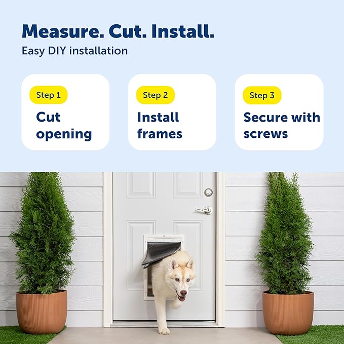 PetSafe Extreme Weather Pet Door - Insulated Weather-Resistant Dog & Cat Door with Durable Plastic Frame - Maximum Energy-Saving Efficiency - Large - for Dogs & Cats up to 100 lbs