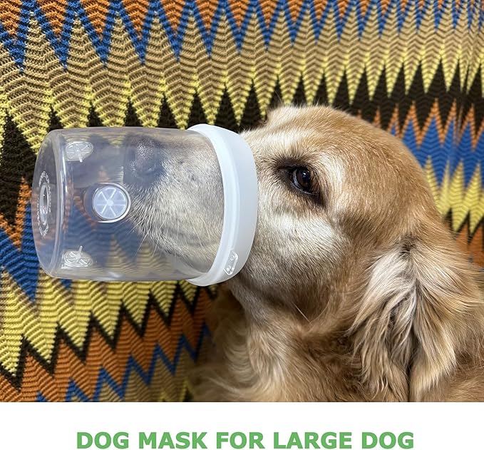 Dog Inhaler Spacer, Canine Aerosol Chamber with Silicone Oxygen Mask,for Home Outdoor Designed for Large Dogs (L)