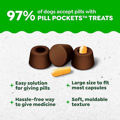 Greenies Pill Pockets for Dogs Large Size, Dog Treat Pouch for Capsule Medication, Hickory Smoke Flavor, 15.8 oz. Pouch
