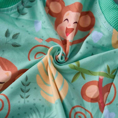 PetWarm Recovery Suit for Dogs, Female Spay Surgery Alternative, Abdominal Wounds Bandages, Onesies for Dogs, Monkey Pattern, Green, 2XL