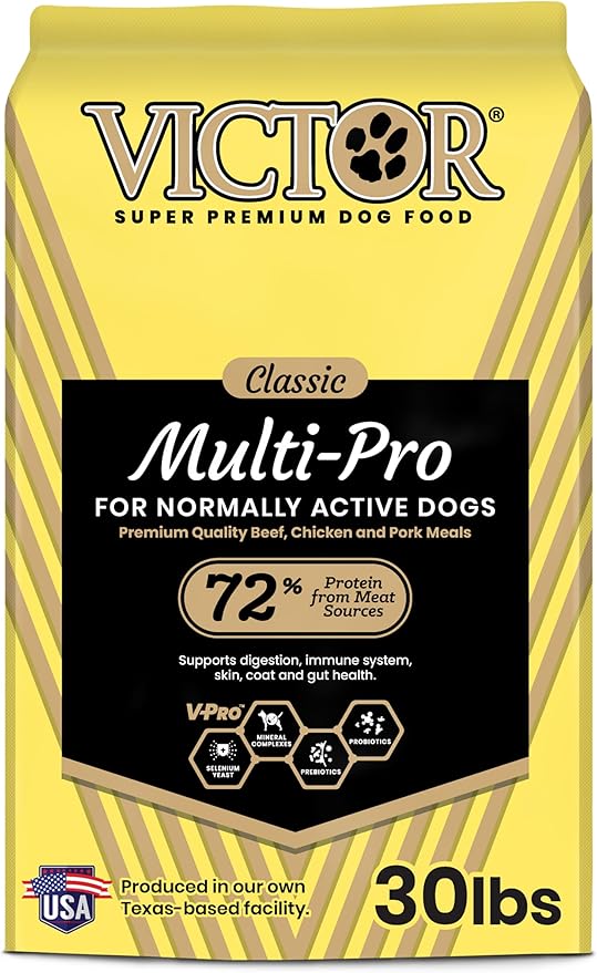 VICTOR Super Premium Dog Food – Multi-Pro Dry Canine Food – Gluten Free Dog Kibble with Beef, Chicken and Pork Protein for Normally Active Dogs – All Breeds and All Life Stages, 30 lb