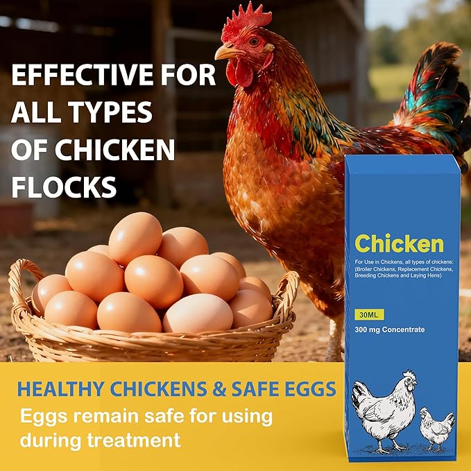 Dewormer for Chickens for Poultry & Laying Hens for Tapeworms, Roundworms & Hookworms 30ml