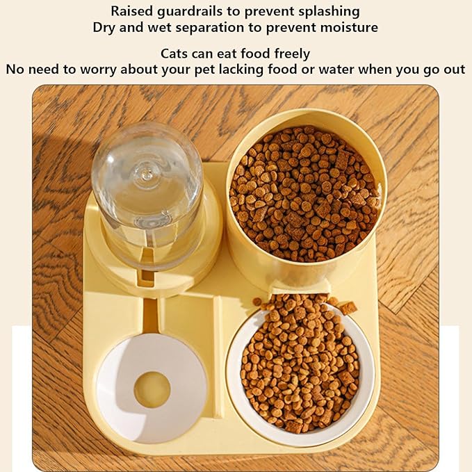Feeding Bowl Set - Dog Water Dispenser, Detachable Food Bowl with Bell with Sturdy Construction, Animal Accessory Featuring Convenient Design, Wet and Dry Feeding Solution for Small Medium Pets