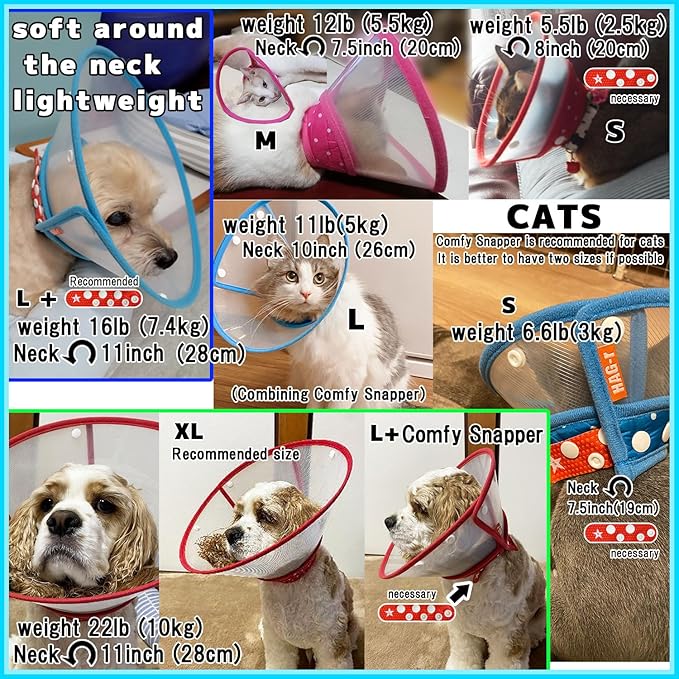 Lightweight Small Dog Cone Adjustable 5in 13in, Soft Cone for Cats to Stop Licking, Recovery Collar After Surgery(Green, M)