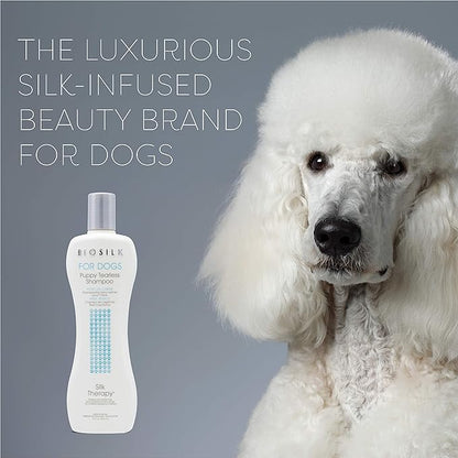 BioSilk for Dogs Puppy Tearless Shampoo, Gentle Dog Wash with Silk Proteins, Paraben and Sulfate Free Formula Helps Clean and Condition Coats for Puppies and Dogs, 12 Fl Oz - 6 Pack