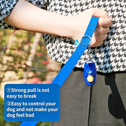 BAAPET 15/20/30/50/100 ft Long Dog Training Leash with Clickers for Small, Medium and Large Dogs or Cats (100 Feet, Blue)