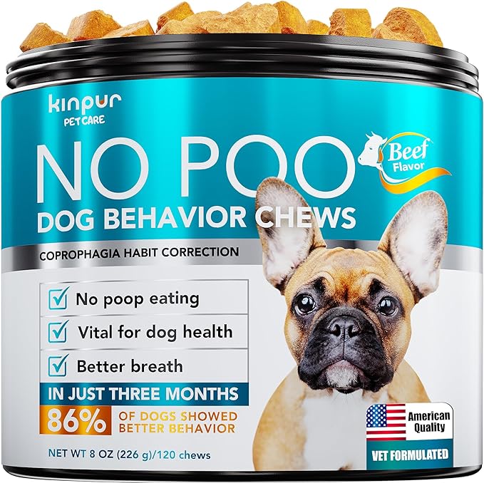 Kinpur Pet Care Dog Behavior Chews with Digestive Enzymes and Probiotics for Gut Health, Yeast Balance, Itchy Skin, Allergies, Immunity - Delicious Soft Treats for All Breeds (120)